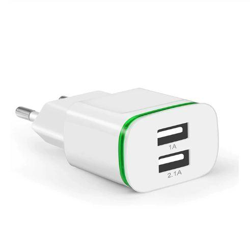 USB nabíječka s více porty - Bílá - dvouportová