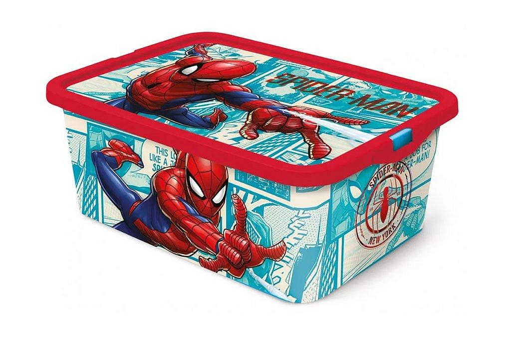 Plastový úložný box na hračky s víkem Marvel - Spiderman