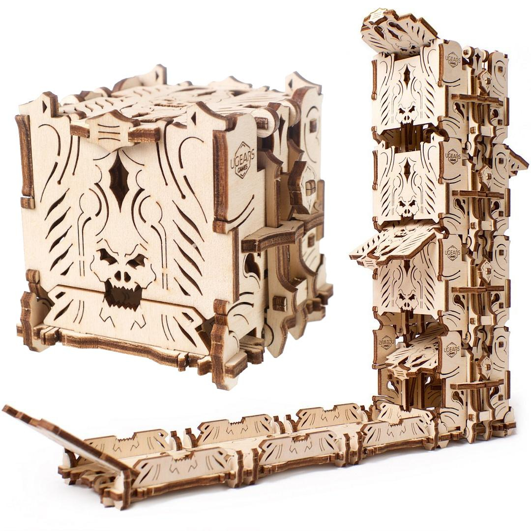 Ugears 3D dřevěné mechanické puzzle Věž pro hry s kostkami