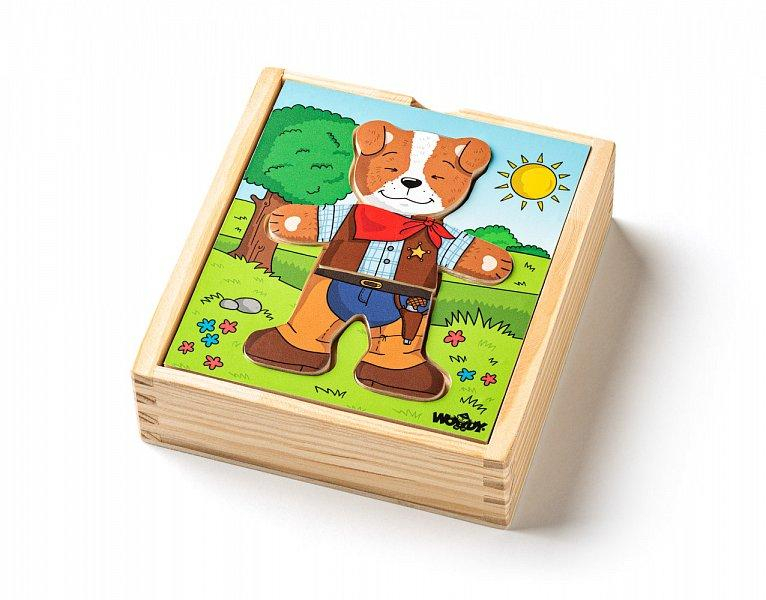 Puzzle šatní skříň "Pejsek", 18 dílů