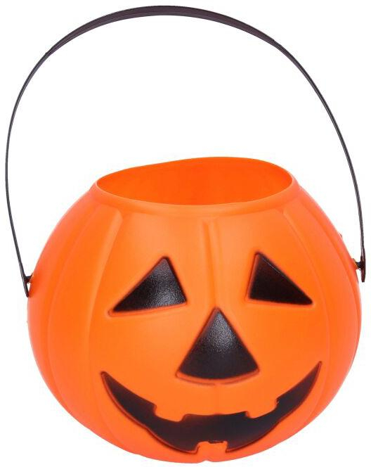 Kotlík čarodějnický dýně s rukojetí 15cm Halloween plast